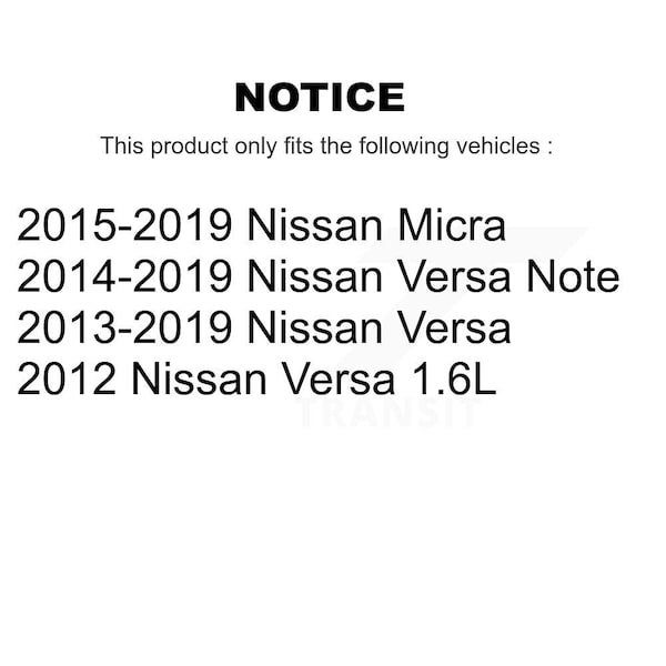 Front Disc Brake Rotor For Nissan Versa Note Micra